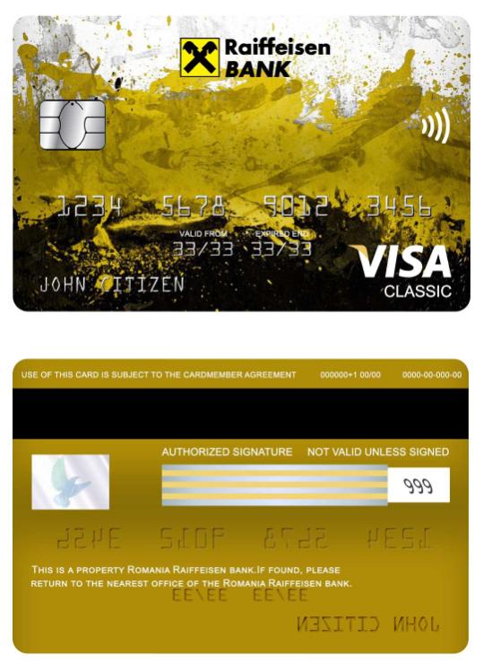 Romania Raiffeisen bank visa classic card